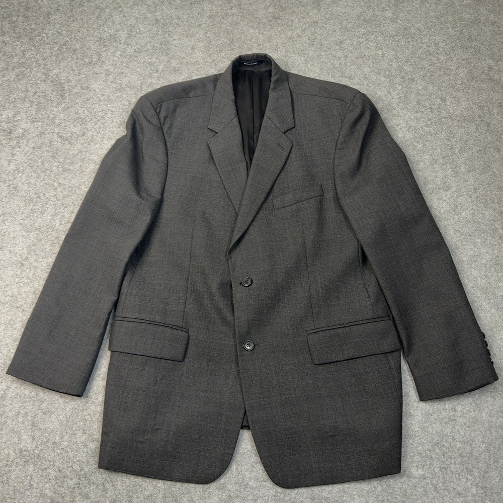 Ralph Lauren Men's Sport Coat Gray 44R Wool Cashmere Glen Plaid Blazer EUC